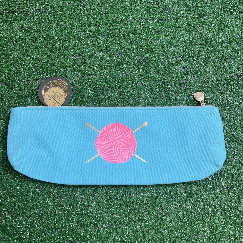 PROCRASTIKNITING‎ Knitting Needles Zippered Pouch For 10" Needles Teal NWT - Picture 4 of 8